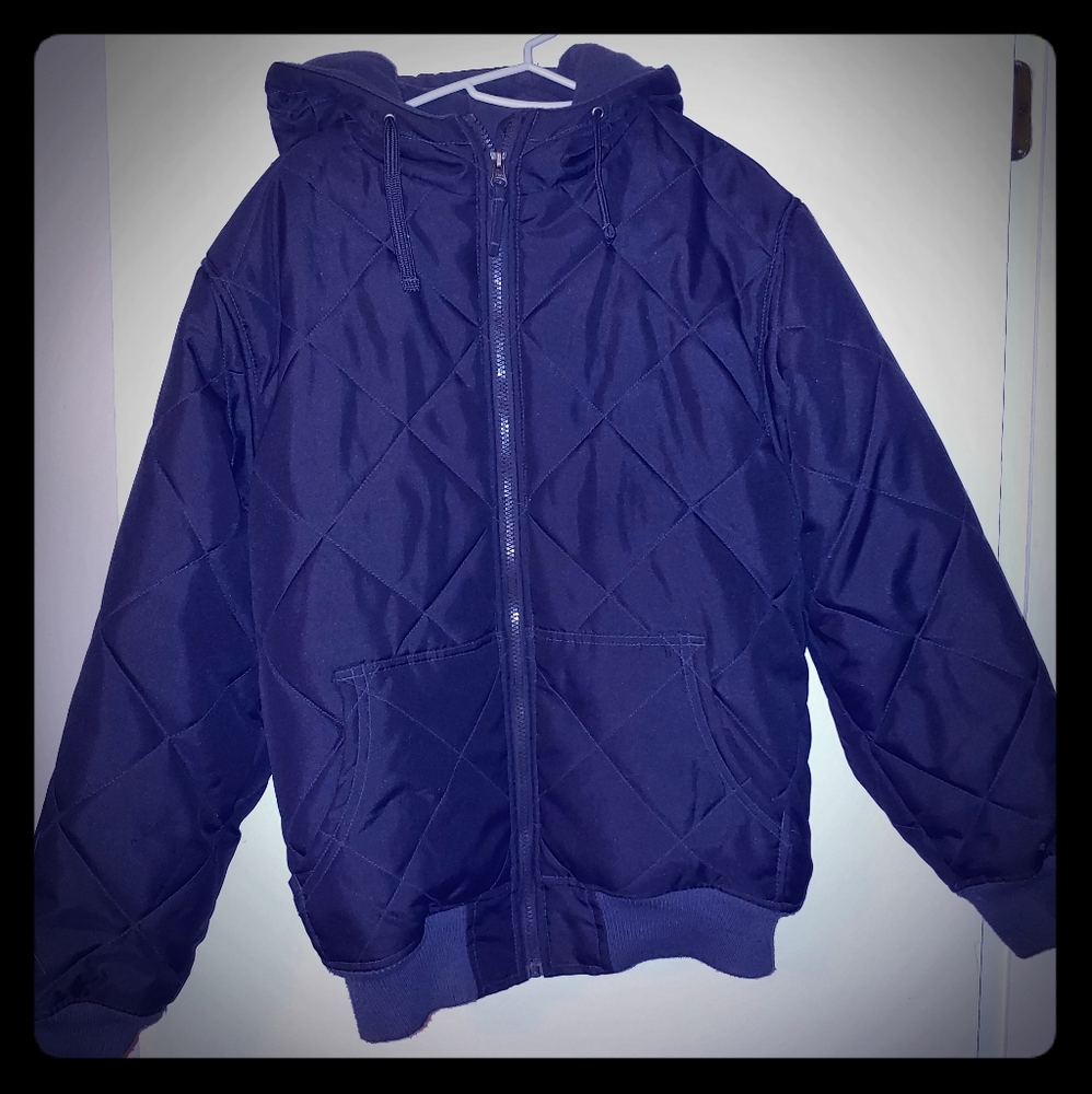Men's Small Dark Gray Coat w/ Hood